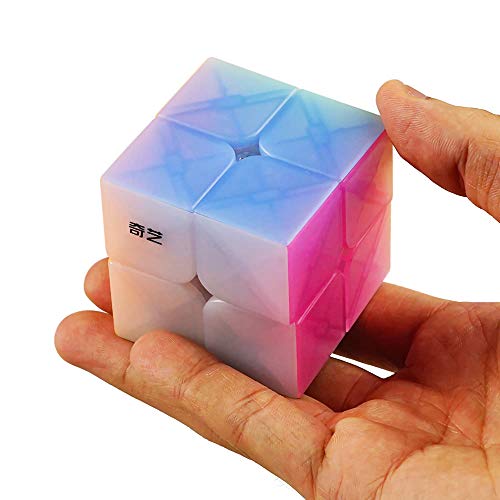 OJIN Qidi S 2x2 Velocidad Cubo sin Etiqueta 2x2x2 Jalea Color Suave diseño Cubo mágico Puzzle