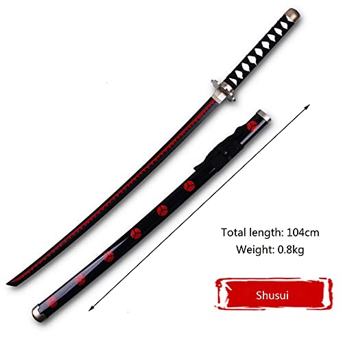 One Piece Kimetsu No Yaiba para Roronoa Zoro/Shusui 104/80cm Katana,Accesorios De rol De Anime, Modelo De Juguete, Exquisita De Madera Hecha A Mano, AñO Nuevo