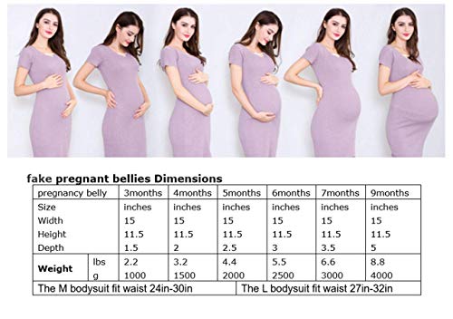 ONEFENG Vientre falso de embarazo Vientre falso para actuar como una mujer embarazada con traje, 3 meses