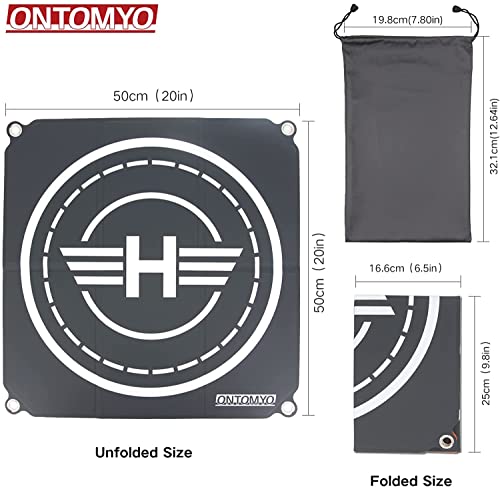 ONTOMYO Almohadilla de aterrizaje para drones Mini 2 de 20 pulgadas, plegable, universal, impermeable, 50 cm, para DJI Mini 2/SE/Mavic Mini, DJI Air 2S, Mavic Air 2, Mavic 2 Pro Drone Accesorios