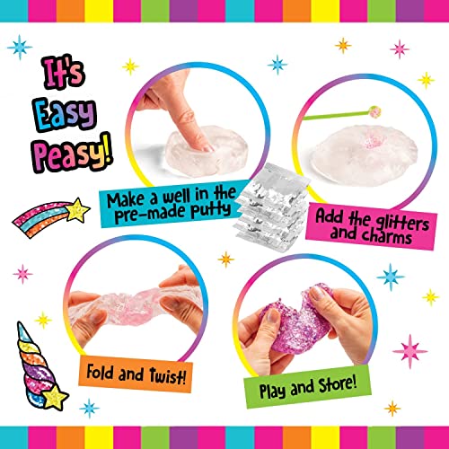 Original Stationery Putty Slime Aura de Unicornio, Kit de Masilla Tipo Slime Que Brilla en la Oscuridad- Fidget Antistress para Niños Set Manualidades Regalos de Unicornio para Niñas