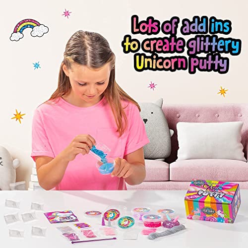 Original Stationery Putty Slime Aura de Unicornio, Kit de Masilla Tipo Slime Que Brilla en la Oscuridad- Fidget Antistress para Niños Set Manualidades Regalos de Unicornio para Niñas