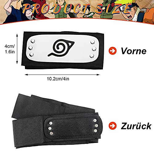 Osugin Anime Naruto Cosplay - Juego de accesorios para cosplay de Kakashi Prop plástico Ninja Set diadema de metal, guantes de plástico para cosplay de Naruto