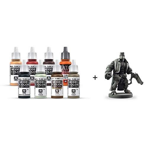 Outletdel ocio Vallejo 70187. Set Pintura Hellboy. 8 Colores de 17ml + Figura Hellboy de Resina