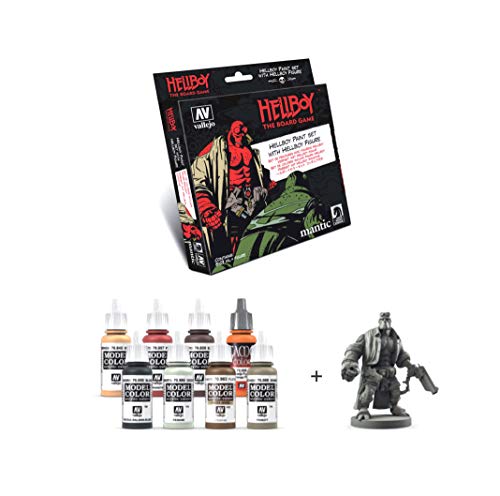 Outletdel ocio Vallejo 70187. Set Pintura Hellboy. 8 Colores de 17ml + Figura Hellboy de Resina