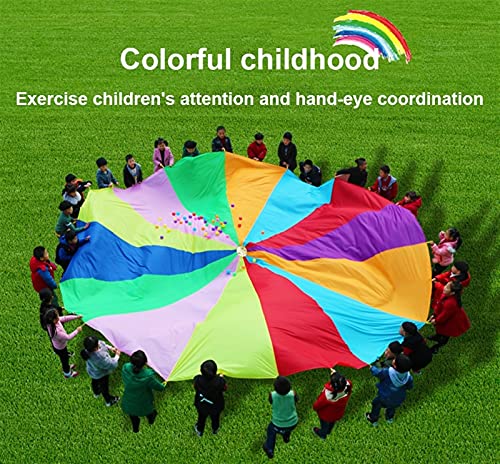 Paracaidas Infantil Juguete Paracaídas Arco Iris | Ejercitar La Capacidad De Coordinación Ojo-Mano De Los Niños | Juego De Actividades para Padres E Hijos De Jardín De Infantes (Size : 5m)