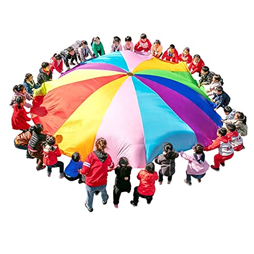 Paracaidas Infantil Juguete Paracaídas Arco Iris | Ejercitar La Capacidad De Coordinación Ojo-Mano De Los Niños | Juego De Actividades para Padres E Hijos De Jardín De Infantes (Size : 5m)