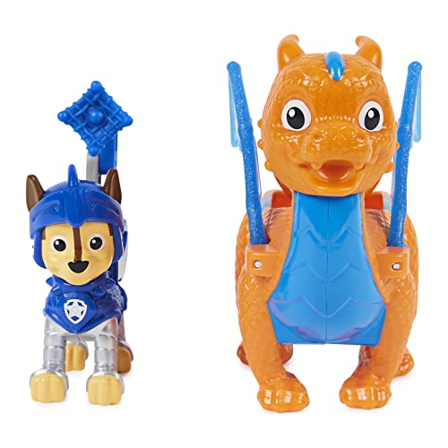 PAW PATROL Action Set, Kids Toys for Ages 3 and up Paw Patrolconjunto de Figuras de acción de Chase y el dragón Draco de Rescue Knights, Juguetes para niños a Partir de 3 años (Spin Master 6063592)