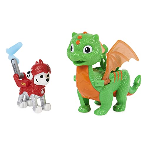 PAW PATROL Action Set, Kids Toys for Ages 3 and up Paw Patrolconjunto de Figuras de acción de Marshall y el dragón Jade de Rescue Knights, Juguetes para niños a Partir de 3 años (Spin Master 6063593)