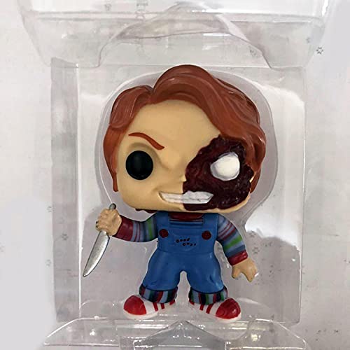 Películas de terror Series Child'S Play Pop Vinilo Figura #798 Half Battle Damaged Chucky Collection Figura de acción Juguetes Regalos para niños