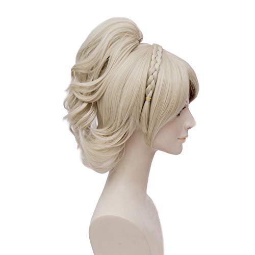 Peluca de Cosplay Juego Final Fantasy Lunafreya Nox Fleuret Rubia Cosplay Pelucas Resistente al Calor Pelo sintético Perucas Cosplay Peluca para la Fiesta