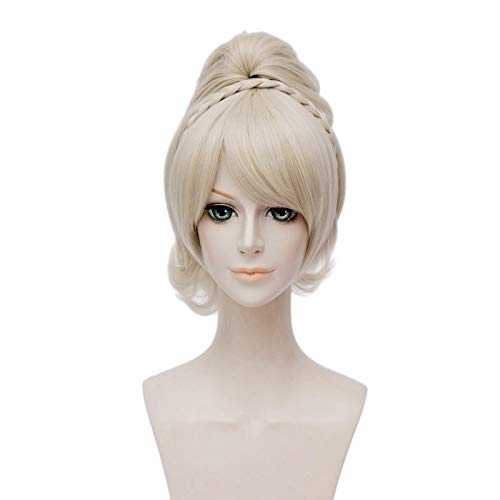 Peluca de Cosplay Juego Final Fantasy Lunafreya Nox Fleuret Rubia Cosplay Pelucas Resistente al Calor Pelo sintético Perucas Cosplay Peluca para la Fiesta