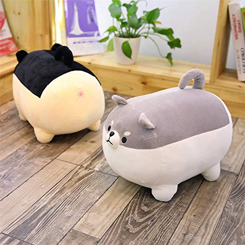 Peluche de Shiba Inu de 40 cm con relleno suave de peluche para decoración de perro, gris, 40