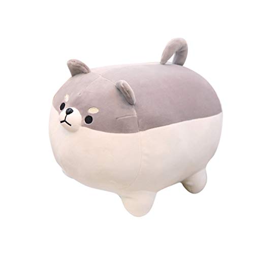 Peluche de Shiba Inu de 40 cm con relleno suave de peluche para decoración de perro, gris, 40