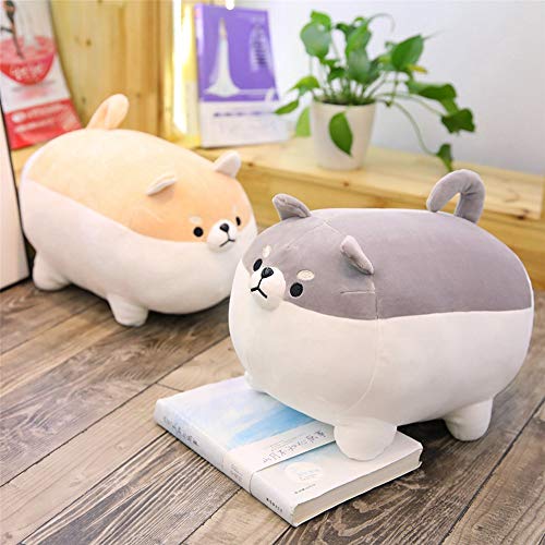 Peluche de Shiba Inu de 40 cm con relleno suave de peluche para decoración de perro, gris, 40