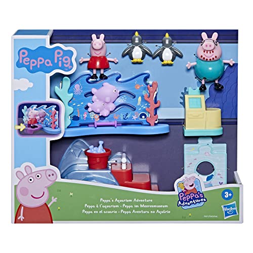 Peppa Pig - Peppa's Adventures - Peppa en el Acuario - Juguete Preescolar: 4 Figuras y 4 Accesorios - A Partir de 3 años (F44115X0)