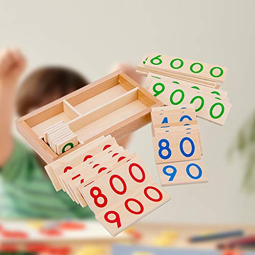 perfeclan Juego de conteo de números Juguete Educativo de matemáticas temprano, Juego de Cartas de Madera para niños de 3 años de Edad y niños de Edad Primaria