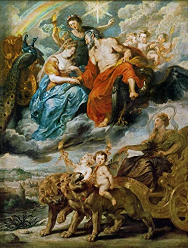 Peter Paul Rubens Medici Ciclo Reunión de Henry IV y Maria De Medici en Lyon Rompecabezas Juguete de Madera Adulto Familiar Amigo DIY Challenge Decoración de Pared 1000 Piezas