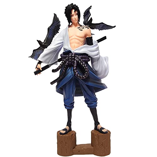 PGZLL 27 cm Naruto Crow Tattoo Maldito Sello Uchiha Sasuke de pie Anime Personaje Modelo/Personaje PVC Estatua Ornamento Colección Hogar Oficina Ornamento Regalo