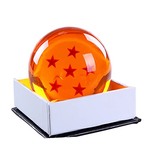 PHY Dragon Ball Z 7.6CM Bolas del Dragón Estrellas con Caja de Regalo Bola de Cristal Transparente Juguetes y Juegos Decoración Adornos Coleccionables para Niños Fans del Anime de DBZ Star 6-7.6cm