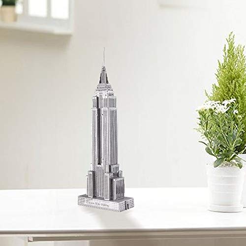 piececool Puzzle 3D DIY modelo de metal para adultos Empire State BUILDING-21pcs (plata)