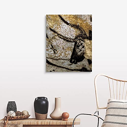 Pintar por Numeros Adultos, DIY Pintura por números con Pinceles y Pinturas- kit de regalo, arte de pared, decoración del hogar — cabeza de toro en la cueva de lascaux france