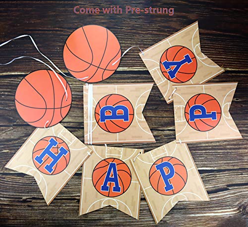 PIXHOTUL Decoraciones para Fiestas de Baloncesto, Happy Birthday Pancartas de Baloncesto y 34 Piezas de Baloncesto Temático Fiesta de Cumpleaños de Globos para Niños y Fanáticos del Baloncesto