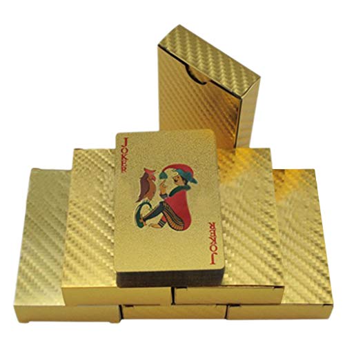 Plástico impermeable papel de oro jugando 2 barajas novedad poker tarjetas clásico tirano oro cuadrícula póker naipes oro helado rejilla póker