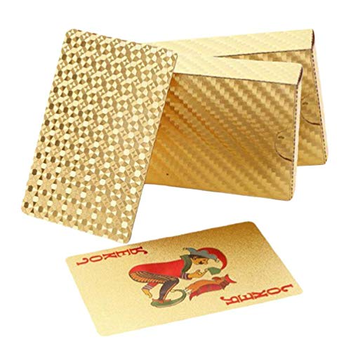 Plástico impermeable papel de oro jugando 2 barajas novedad poker tarjetas clásico tirano oro cuadrícula póker naipes oro helado rejilla póker