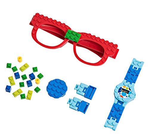 PlayBuild- adrillos de construcción Juego Digital, Juguetes geniales, Reloj clásico de Pulsera y Gafas para niños de Todas Las Edades, Color