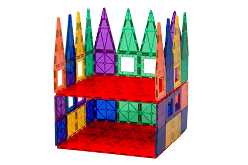 Playmags: súper Durable ficha de Edificio Estabilizador de 12x12 con asa de Transporte para el Juego fácil - imán Azulejos Set Trabaja con los Principales Marcas (los Colores Pueden Variar)