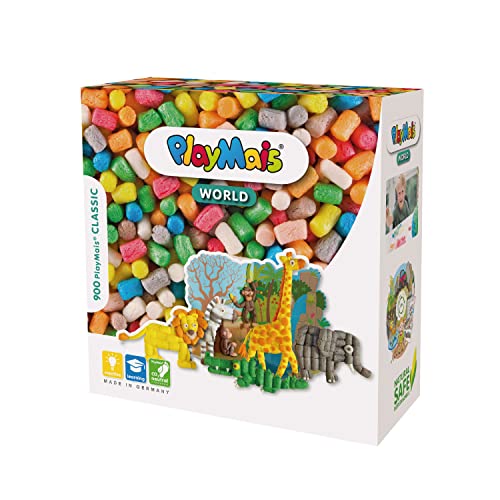PlayMais World Jungle Kit de Manualidades para niños y niñas a Partir de 3 años I 850 Piezas de Colores, Plantillas e Instrucciones para Manualidades I estimula Creatividad y motricidad