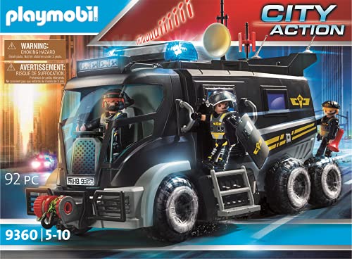 PLAYMOBIL City Action Vehículo con luz LED y Módulo de Sonido, a Partir de 5 Años (9360) + Duracell - Nuevo Pilas alcalinas Plus AAA , 1.5 Voltios LR03 MN2400, Paquete de 8