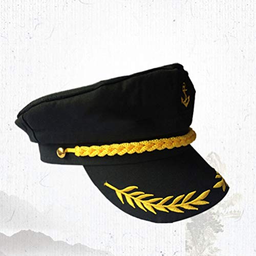 PRETYZOOM Sombrero para Disfraz Sombreros Barco Hombres Marinero Capitán Accesorios Mujeres Playboy Conejito-Sombrero Cosplay Bordar Estilo Manian Almirante Marino Traje Azul Marino para