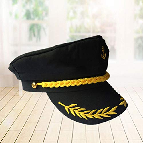 PRETYZOOM Sombrero para Disfraz Sombreros Barco Hombres Marinero Capitán Accesorios Mujeres Playboy Conejito-Sombrero Cosplay Bordar Estilo Manian Almirante Marino Traje Azul Marino para