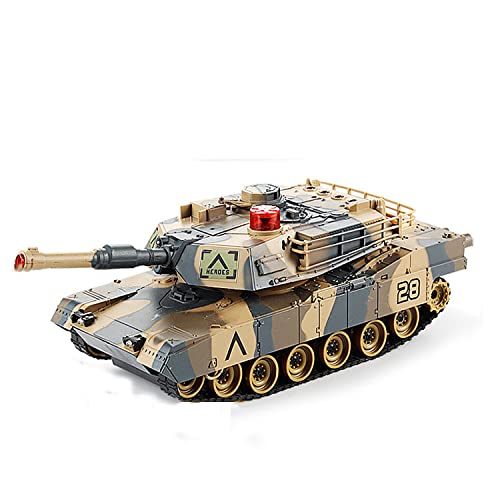 PTTYDDY Tanque De Control Remoto Guerra Eléctrica Infrarrojos RC Tanque De Batalla Simulación Modelo De Tanque Militar Luces Sonidos Realistas Carga RC Camión Cisterna Del Ejército Regalo Para Adultos