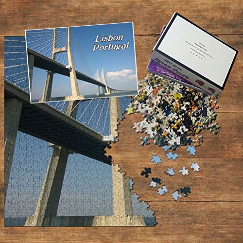 Puente de Lisboa de Portugal Vasco da Gama 1000 piezas juego ilustraciones viaje recuerdo madera