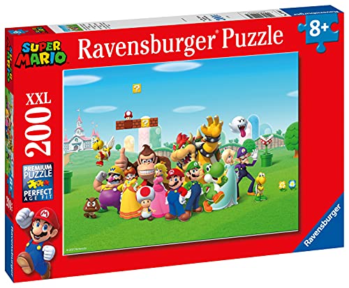 Puzzle 200 Piezas XXL, Super Mario, Puzzle 200 Piezas XXL, Puzzles para Niños, Edad Recomendada 8+, Rompecabeza de Calidad