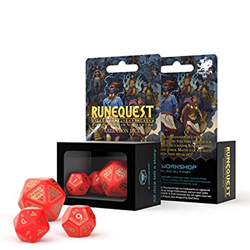 Q Workshop RuneQuest Dice Expension Set Red & Gold (3) Board Games Accessories