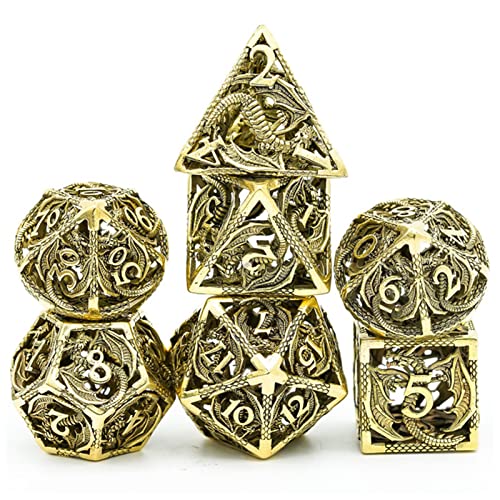 qingmutech Dados Dragón Volador de Metal D & D Dice 7 PCS DND Dados, Juego de Dados poliédricos, for Juego de rol. MTG Pionero Dado Gigante (Size : Numbers)