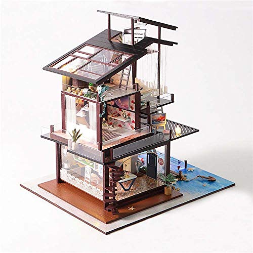 QinWenYan DIY Modelo de Casa de Muñecas Miniatura Muebles Kit De Recogida De Regalos De Muñecas DIY Valencia Coastal Villa Casa De Muñecas (Color : Multi-Colored, Size : One Size)