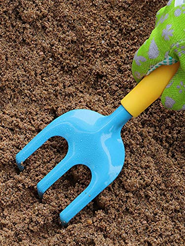 QPY Juego de Herramientas de jardinería para niños Juego de jardinería para niños con regadera, Guantes, Pala, rastrillo, Delantal para niños y niñas