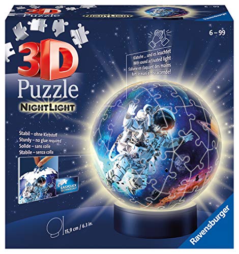 RAVENSBURGER PUZZLE- Astronauten im Weltall Nachtlicht Ravensburger 11264-Puzzle 3D (72 Piezas, a Partir de 6 años), diseño de astronautas en el Espacio, Multicolor (11264)