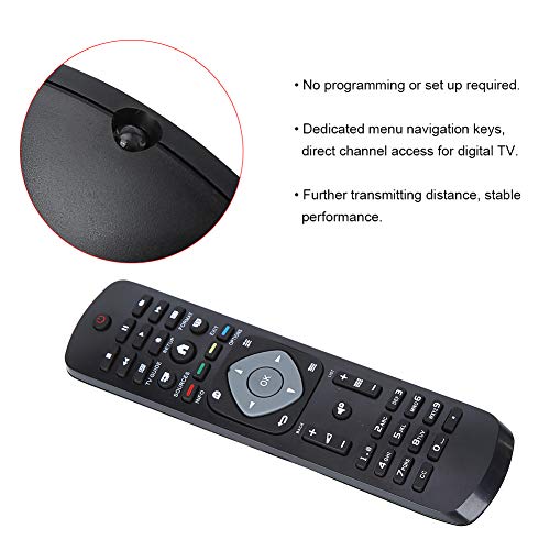 Reemplazo de Control Remoto Universal para Philips TV con Pantalla LCD LED, Funciona con la mayoría de los televisores Philips