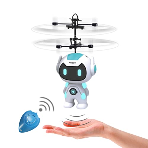 Robot de inducción de juguete volador con luz LED Levitación volador Drone Helicóptero Carga USB Control remoto Aviones Juegos de interior al aire libre Juguetes para niños