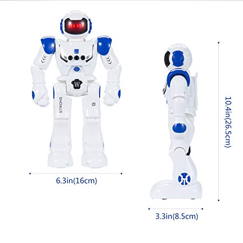 Robot de Juguete - Inteligente Programable RC Robot, Educativo Recargable Robot, Gestos Control Robot con Múltiples Funciones de Canto Baile y Aprendizaje, Regalo Ideal para Niños (Azul)