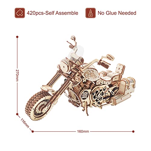 ROBOTIME 3D Puzzle Para Motocicletas Para Adultos Kits De Modelos De Rompecabezas De Madera En , Construcción De Modelos Mecánicos De Bicicletas Móviles, Regalo De Cumpleaños