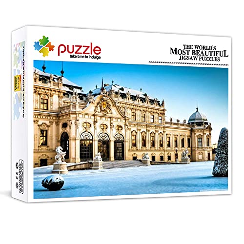 Rompecabezas 1000 Piezas para Adultos Rompecabezas Palacio Belvedere Viena Austria Tablero De Rompecabezas De Corte Único - Rompecabezas para Adultos Juguetes Educativos para Niños 38x26cm L963