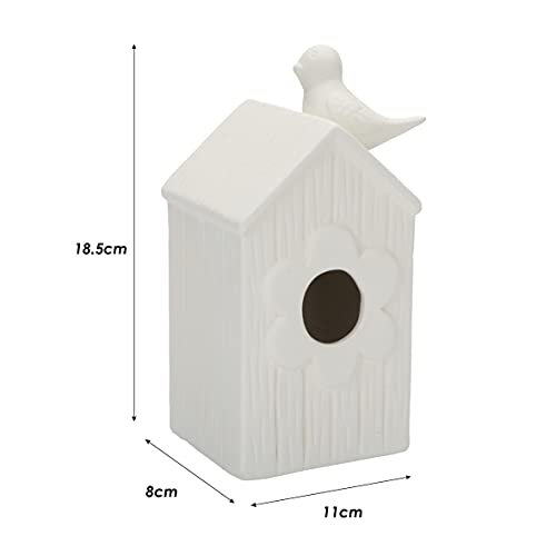 Roots & Shoots – Pinta tu propia casa de pájaros, kit de casa de pájaros pintables con pinturas y pincel, kits de manualidades para niños, decoración de la casa de pájaros, 11 cm x 8 cm x 18,5 cm