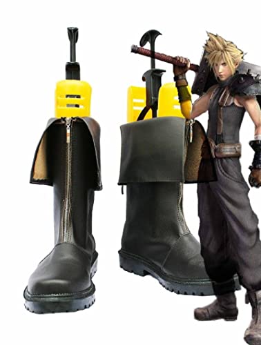 RUIRUICOS Final Fantasy VII FF7 Cloud Strife Cosplay Shoes Black Boots Custom Made 41 AS P
